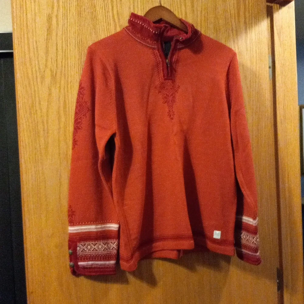 Rust Red Women's Quarter-Zip Sweater - Brand Unspecified - Picture 1 of 11